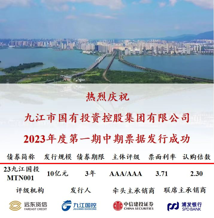 喜報！市國控集團成功發行10億元中期票據
